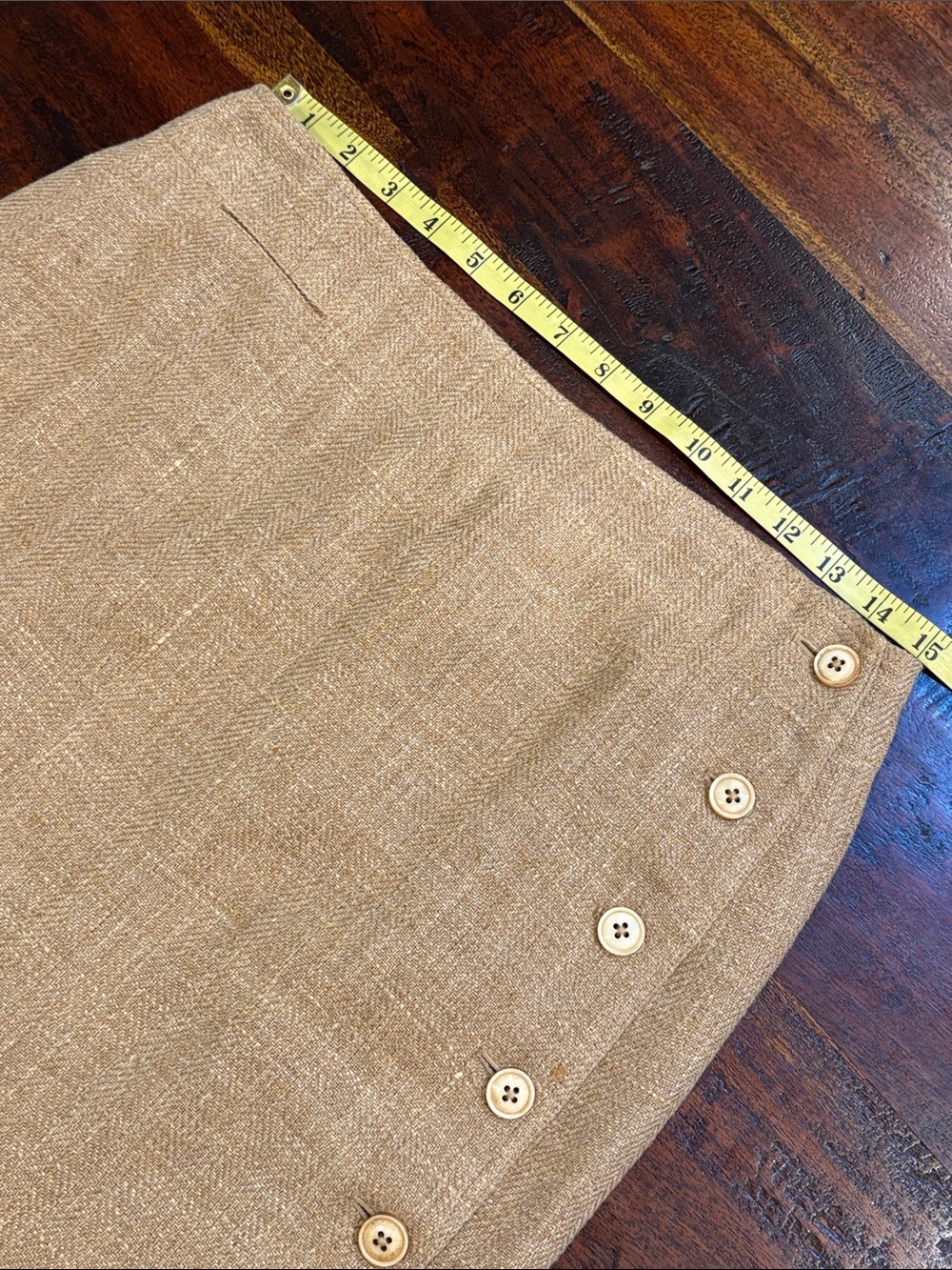 Vintage Ralph Lauren Blue Label Y2K Linen Skirt Button Detail size 6 NWT - Picture 11 of 14